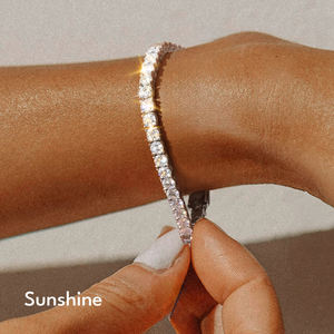 Moissanite Diamond Tennis 14K Gold Plated 925 <b>Silver</b> Fine Jewelry <b>Men</b> Women Gift 2mm 3mm 4mm 5mm VVS GRA Iced Out Chain <b>Bracelet</b> - Product Image 5