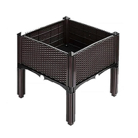 Grand lit de jardin surélevé, en plastique, produit pour la maison et le jardin, planteur carré, surélevé, pour fleurs, culture de légumes