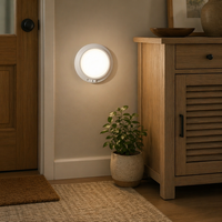Plafonnier LED rechargeable à double commande avec détecteur de mouvement, intensité variable 3CCT, télécommande et interrupteur manuel avec minuterie pour garage, sous-sol, escaliers