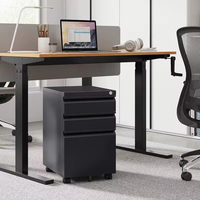 Bureau en acier à piédestal mobile à 3 tiroirs Bureau moderne en métal de conception modulaire 3D durable