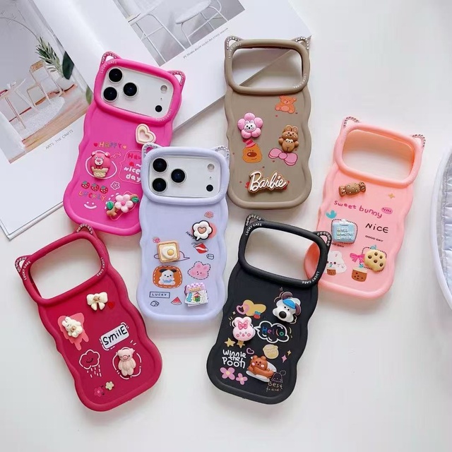 For 60 Phone Case Accessories Cover Diamond Infinix Note Edge/Smart20/Hot7/Note Cute Cartoon 3D Ornaments Cat Ears Custom