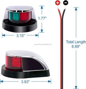 Gemshine Navigasyon Işığı 12V Su Geçirmez Kırmızı ve Yeşil LED Deniz Teknesi Ön Duba Lambası Deniz Malzemeleri için - Product Image 6