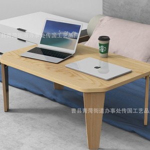 Mesa de Centro de Madera Sólida, Diseño Minimalista Moderno, Portátil, para Sala de Estar o Balcón, con Acabado en Madera Blanca - Product Image 3
