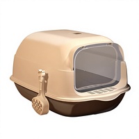 Bac à litière pour chat extra-large entièrement fermé, design anti-éclaboussures, toilette intégrée, système anti-odeurs, pelle à litière incluse, 1,4 kg