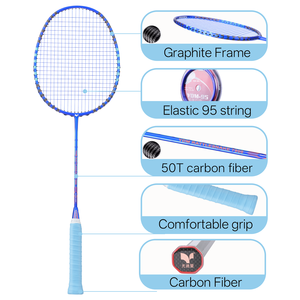 <span class=keywords><strong>Raquette</strong></span> <span class=keywords><strong>de</strong></span> <span class=keywords><strong>badminton</strong></span> YODIMAN professionnelle 50T en fibre <span class=keywords><strong>de</strong></span> carbone 4U légère avec grip en PU <span class=keywords><strong>de</strong></span> haute qualité pour l'entraînement et la compétition des adultes - Product Image 3