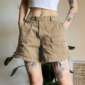 INS 2023 Summer Simple Casual 6 Pocket <strong>Cargo</strong> <strong>Shorts</strong> <strong>Women</strong> Vintage Wash Cotton <strong>Shorts</strong> - Product Image 5