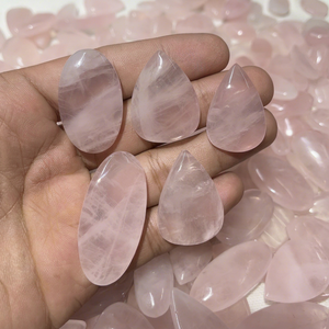 Cabochons en quartz rose naturel en vrac pour la fabrication de bijoux et les cadeaux de fêtes - Product Image 1