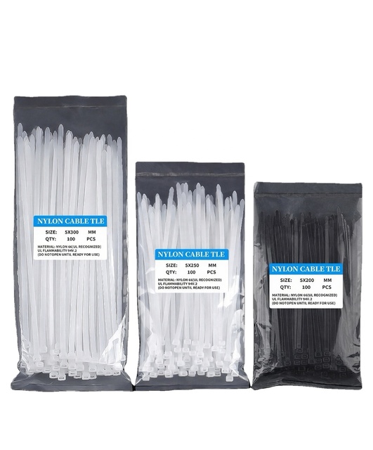 Self-Locking Nylon 66 Cable Ties 3.6*200mm Full-Size Eco-Friendly Zip Ties with Multi-Color Options Free Sample Available