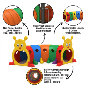 Jouet <span class=keywords><strong>tunnel</strong></span> rampant pour enfants, chenille colorée, pour la maternelle, la garderie, jeux intérieurs et extérieurs, équipement d'apprentissage précoce doux et coloré - Product Image 2