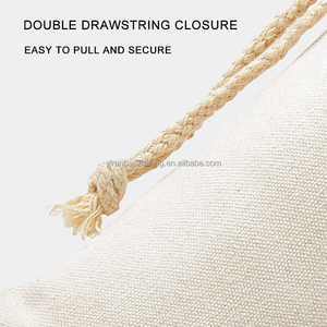 Tùy Chỉnh Sinh Thái Thân Thiện Hữu Cơ Muslin <span class=keywords><strong>Cotton</strong></span> Pouch Khuyến Mại Nhỏ Trắng Calico Vải Vải Dây Kéo Túi Với Logo In - Product Image 6