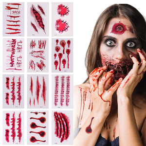 Tatuaje Temporal Impermeable de Valla de Piel de Cerdo con Herida Sangrienta Falsa Realista para Maquillaje de Broma de Halloween al por Mayor - Product Image 6