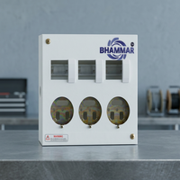 Boîtier de distribution industriel extérieur anti-effraction en métal BHAMMAR KK57 à 3 prises + disjoncteur TPN 30/3 A 20A 120V IP54