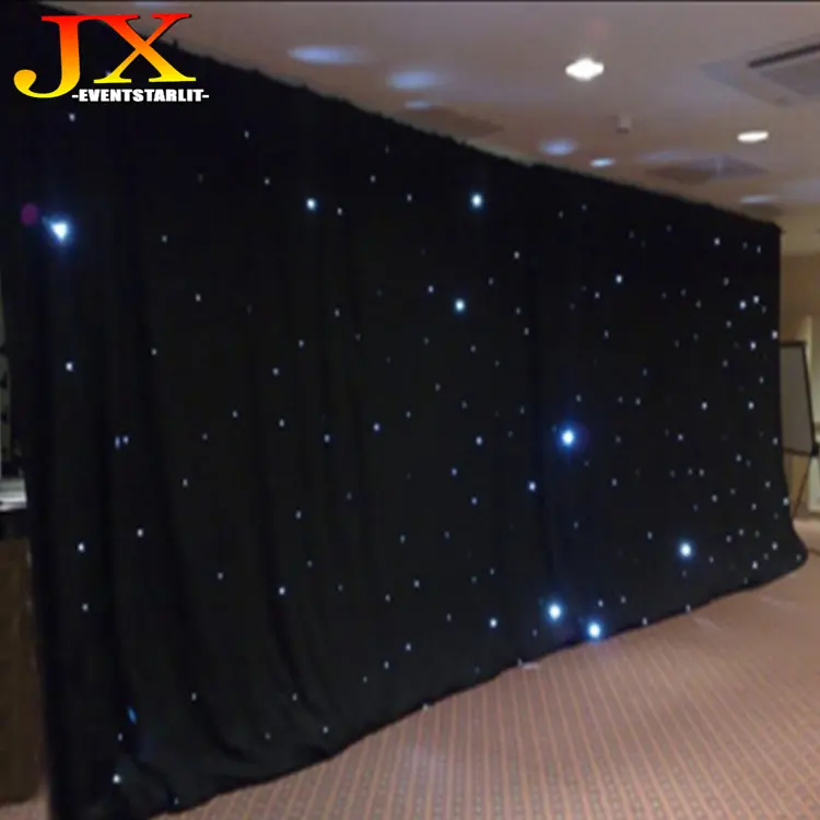 Flexible DMX LED Black Curtain Light RGB Star Background Curtain Wedding Stage Backdrop DJ Twinkling Stars Cloth