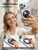 Support magnétique fin en alliage de zinc avec anneau pour téléphone portable, accessoires pour iPhone Duo 18 17 16 15 14 13 12 Pro Max Air