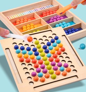 <span class=keywords><strong>Jeu</strong></span> de correspondance de perles colorées - <span class=keywords><strong>Jeu</strong></span> de société éducatif en bois pour l'éveil des enfants et l'entraînement à la concentration parent-enfant - Product Image 5