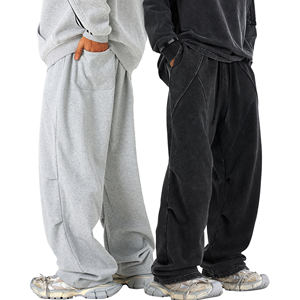 2025 High-Street Washed Joggers pour hommes en éponge française décontractée droite basique - Product Image 3