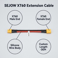 SEJOW XT60 Bullet-Steckverbinder Männlich-Weiblich-Paar Vergoldet 60A Silikonkabel 12AWG FPV Drohnen LiPo Akku OEM