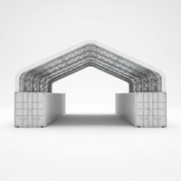 Structure de tente de stockage en tissu pour bâtiment, abri ventilé à pignon, conteneur, hangar à structure en arc, entrepôt certifié PVC sans acier galvanisé