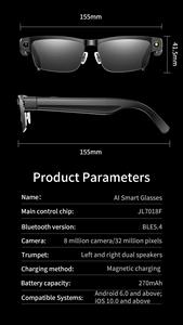 Gafas Inteligentes L802 con IA, Cámara HD de 8MP, Grabación de Video 1200P, Reducción de Ruido, Traducción en Tiempo Real, Llamadas Bluetooth, Gafas de Sol - Product Image 3