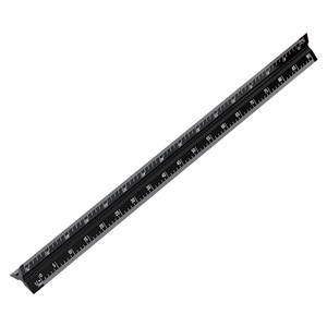 Triangular Ruler Aluminum Alloy 30cm Centimeter Inch Scale Drawing Drafting Measuring Tool Red Blue Black - Product Image 2