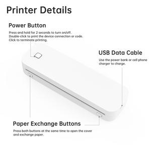 طابعات حرارية لاسلكية محمولة بدون حبر للتصدير عبر الحدود، مقاس A4، متوفرة في المخزون، ضمان لمدة سنة، من المصنع الأصلي - Product Image 6