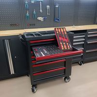Chariot à outils robuste à 7 tiroirs avec roues, armoire de rangement roulante pour garage et atelier avec tiroirs verrouillables pour mécaniciens