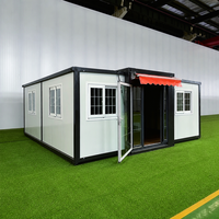 Villa préfabriquée pliable en acier de 2 à 3 chambres pour usage commercial, modèle de 20 pieds disponible, maison conteneur extensible