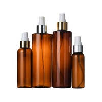 Échantillons Gratuits - Bouteilles en Plastique PET et PC Ambré Givré Blanc de 60ml à 500ml avec Bouchon Pompe en Bambou pour Emballage de Shampooing