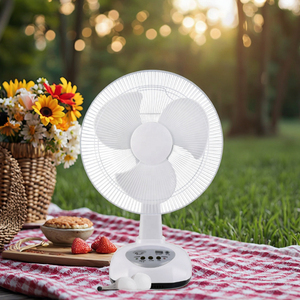 12 Inch Solar Battery Shake Head Large Wind Outdoor Car <b>Table</b> Fan Rechargeable <b>Foldable</b> Low Noise Mechanical <b>Plastic</b> 12-Inch AC/ - Product Image 4
