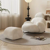 Fauteuil à bascule individuel confortable avec cadre en bois massif et coussin en éponge, exporté dans plus de 50 pays, modèle BTSC003 pour chambre à coucher