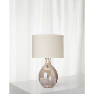 โคมไฟตั้งโต๊ะแก้วใสและเหล็กทองเหลืองพร้อมฐานกลมสำหรับโรงแรม - Product Image 3