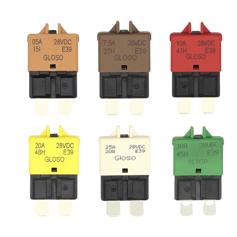 Circuit Breaker Blade Fuse Auto Accessories Manual Reset Fuse Adapter Reset For Car Truck Boat Marine 5A 7.5A 10A 20A 25A DC 28V