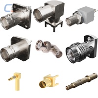 RF Coaxial Connector 731750050 Triax Plug Straight 3 Slots Clamp TWC-78-2 and TWC-124-2 Cable Brass Body Nickel Plated B