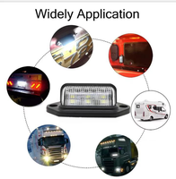Lampe de plaque d'immatriculation universelle 12V 24V pour camion, remorque, bateau, moto, 4x4, camping-car, accessoires d'éclairage automobile 6 LED