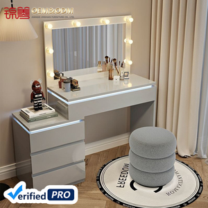 Sang trọng bằng gỗ thiết kế màu trắng Vanity tạo nên nhân đôi Glass <span class=keywords><strong>Top</strong></span> trang điểm bàn trang điểm với gương - Product Image 2