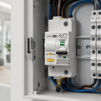 Disjoncteur intelligent WiFi Tuya RCCB/MCB 1P-4P 10A-63A 220V/380V avec contrôle à distance par application, verrouillage manuel, capacité de coupure 6kA, certifié CE