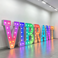 Enseigne lumineuse LED à lettres bulles, caractères lumineux à ampoules pour KTV, bar et décoration de bureau personnalisée