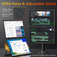 15.6 "double moniteur Portable pliable 1080P affichage d'extension d'écran empilé Compatible trous VESA pour ordinateur portable PC Mac Windows