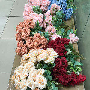 Bouquet de fleurs en soie artificielle <span class=keywords><strong>Paris</strong></span> Rose 7 têtes 42cm décoration d'hôtel de mariage jardin de noël tissu de beauté remise des diplômes pâques - Product Image 2
