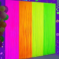 Fournitures de fête : Rideau de pluie en soie fluorescent macaron de 1 x 2 mètres pour décoration de Noël et fond de scène