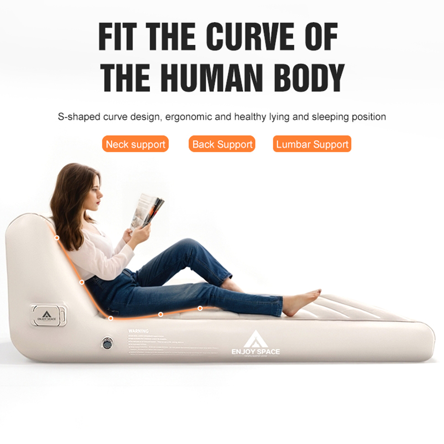 Inflatable Sofa Bed – Lightweight Foldable Reclining Lounge Chair for Indoor & Outdoor Sleeping and Relaxation - View 3