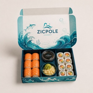 Boîte <span class=keywords><strong>à</strong></span> <span class=keywords><strong>sushi</strong></span> <span class=keywords><strong>à</strong></span> emporter personnalisée de qualité alimentaire <span class=keywords><strong>à</strong></span> deux compartiments pour rouleaux de <span class=keywords><strong>sushi</strong></span>, coupelles de sauce, aliments froids et emballages de restaurant - Product Image 2