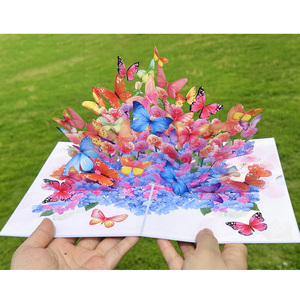 Biglietti d'<span class=keywords><strong>Auguri</strong></span> 3D Pop-Up Creativi Ecologici di Alta Qualità per San Valentino <span class=keywords><strong>e</strong></span> Festa della Mamma con Farfalle - Product Image 3