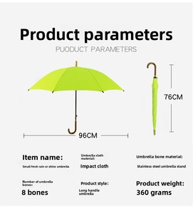 Iş düz kolu floresan yağmur şemsiye uzun kavisli kolu Logo baskılı reklam hediye <span class=keywords><strong>Bar</strong></span> - Product Image 6