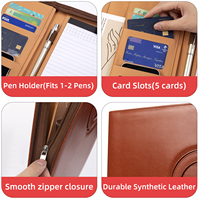 Porte-documents professionnel en cuir A4 portable avec calculatrice intégrée et logo personnalisé pour un usage professionnel