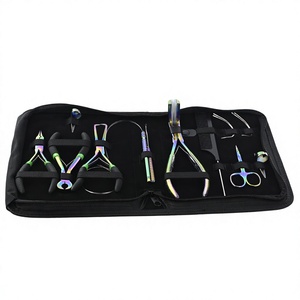 Hair Extension Tools Rainbow Color Tape Extensions Steel Plier Micro Beads Crimping Remover Bond <b>Cutter</b> Finger Mini Scissor - Product Image 1