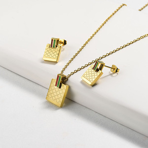 Conjunto <span class=keywords><strong>de</strong></span> joyería <span class=keywords><strong>de</strong></span> acero inoxidable chapado en oro <span class=keywords><strong>de</strong></span> 18K para hombre y mujer, collar, pendientes, pulsera, cruz roja y verde antigua <span class=keywords><strong>de</strong></span> alta calidad, novedad - Product Image 6