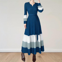 Robes plissées modestes grande taille en gros, couleur unie, simples, décontractées pour femmes, Vetidos, taille unique, vêtements élégants, robe d'église