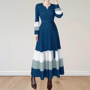 ชุดเดรสพลีทไซส์ใหญ่แบบเรียบง่าย สีพื้น สำหรับผู้หญิง สไตล์ลำลอง  ไซส์เดียว  ชุดเดรสสำหรับใส่ไปโบสถ์  ดูดีมีระดับ - Product Image 3