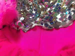 Falda de punto de Spandex brillante con espalda de tiras Dobladillo de lentejuelas rizadas sobre calzoncillos adjuntos para Tap & Jazz Dancing Usable en el escenario - Product Image 6